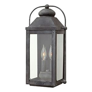 Hinkley Anchorage 2-Light Outdoor Light In Aged Zinc