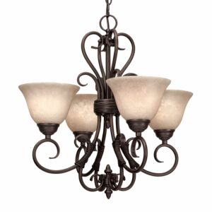 Homestead RBZ Four Light Mini Chandelier in Rubbed Bronze by Golden