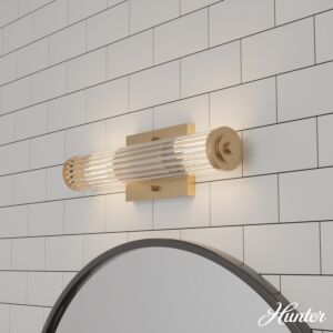 Hunter Holly Grove 2-Light Bathroom Vanity Light in Alturas Gold