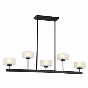 Falster 5-Light LED Linear Chandelier in Matte Black