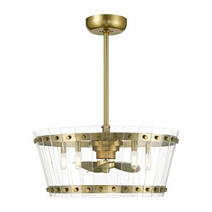 Ventari 5-Light LED Fan D'Lier in Warm Brass