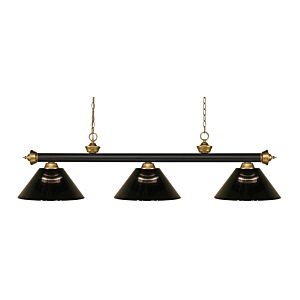 Z-Lite Riviera 3-Light Linear Pendant Light In Bronze With Satin Gold