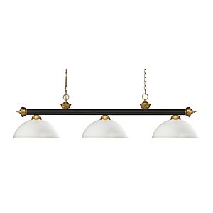 Z-Lite Riviera 3-Light Linear Pendant Light In Bronze With Satin Gold