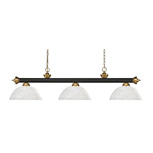 Z-Lite Riviera 3-Light Linear Pendant Light In Bronze With Satin Gold