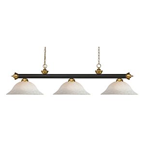 Z-Lite Riviera 3-Light Linear Pendant Light In Bronze With Satin Gold