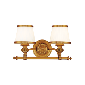 Milton Two Light Bath Bracket in Flemish Brass by Hudson Valley