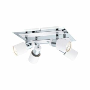 Davida FourLight SemiFlush Mount in Chrome and White by Eglo USA