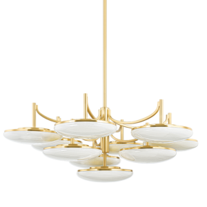 Bregman 10-Light Semi Flush in Aged Brass