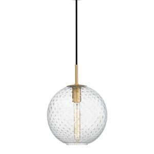 Rousseau One Light Pendant in Aged Brass by Hudson Valley