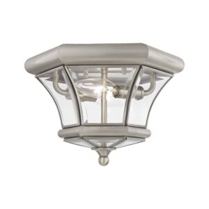 Monterey 2-Light Outdoor Ceiling Mount in Brushed Nickel