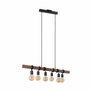 Violon Six Light Pendant in Black, Dark Brown by Eglo USA