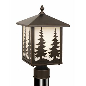 Yosemite 1-Light Outdoor Post Mount in Burnished Bronze