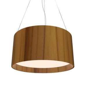 Cylindrical LED Pendant in Teak