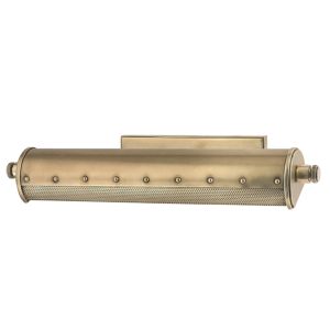 Gaines Two Light Picture Light in Aged Brass by Hudson Valley