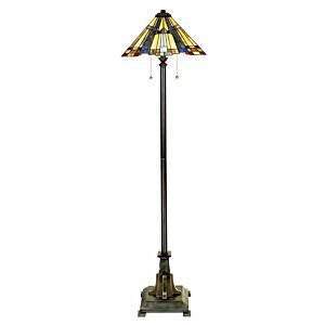 Inglenook Two Light Floor Lamp in Valiant Bronze by Quoizel