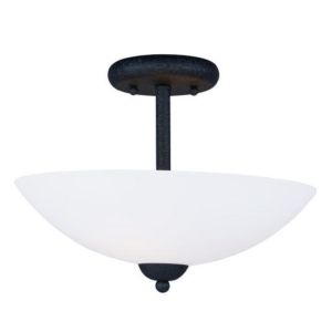 Taylor Two Light Semi Flush Mount in Textured Black by Maxim