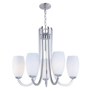 Taylor Five Light Chandelier in Satin Nickel by Maxim