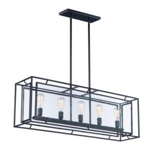 Maxim Era 5 Light Linear Chandelier in Black