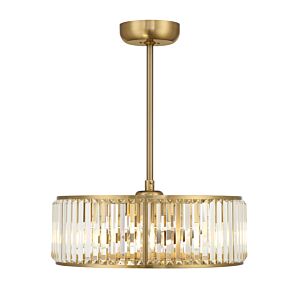 Janus Five Light Fan D'Lier in Warm Brass by Savoy House