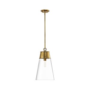 Z-Lite Wentworth 1-Light Pendant Light In Rubbed Brass