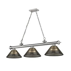 Z-Lite Cordon 3-Light Linear Pendant Light In Brushed Nickel