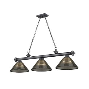 Z-Lite Cordon 3-Light Linear Pendant Light In Bronze Plate