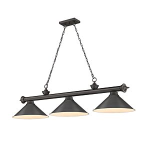 Z-Lite Cordon 3-Light Linear Pendant Light In Bronze