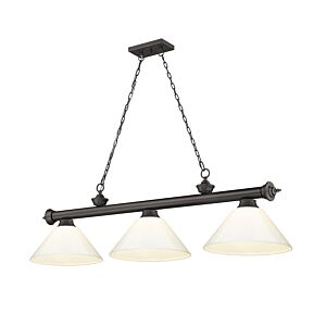 Z-Lite Cordon 3-Light Linear Pendant Light In Bronze