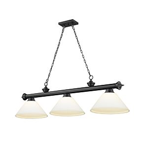 Z-Lite Cordon 3-Light Linear Pendant Light In Matte Black