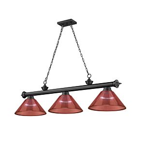 Z-Lite Cordon 3-Light Linear Pendant Light In Matte Black