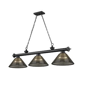 Z-Lite Cordon 3-Light Linear Pendant Light In Matte Black