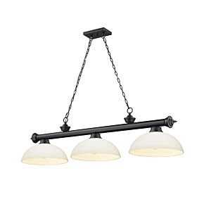 Z-Lite Cordon 3-Light Linear Pendant Light In Matte Black