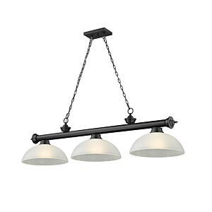 Z-Lite Cordon 3-Light Linear Pendant Light In Matte Black