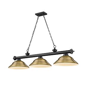 Z-Lite Cordon 3-Light Linear Pendant Light In Matte Black