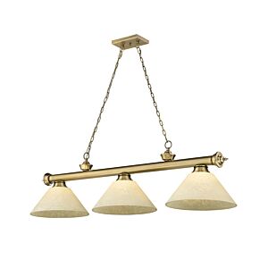 Z-Lite Cordon 3-Light Linear Pendant Light In Rubbed Brass