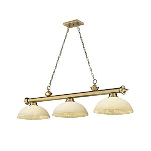 Z-Lite Cordon 3-Light Linear Pendant Light In Rubbed Brass