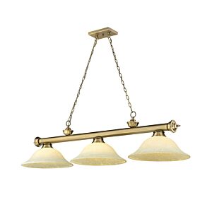 Z-Lite Cordon 3-Light Linear Pendant Light In Rubbed Brass