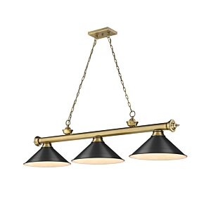 Z-Lite Cordon 3-Light Linear Pendant Light In Rubbed Brass