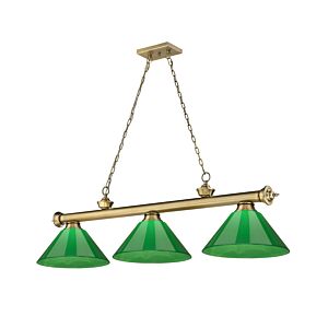 Z-Lite Cordon 3-Light Linear Pendant Light In Rubbed Brass