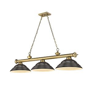 Z-Lite Cordon 3-Light Linear Pendant Light In Rubbed Brass