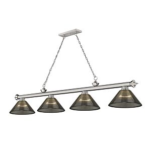 Z-Lite Cordon 4-Light Linear Pendant Light In Brushed Nickel