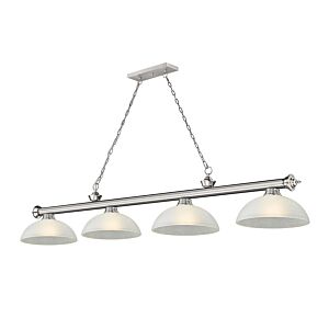 Z-Lite Cordon 4-Light Linear Pendant Light In Brushed Nickel