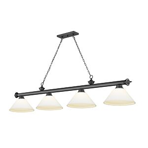 Z-Lite Cordon 4-Light Linear Pendant Light In Bronze Plate