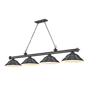 Z-Lite Cordon 4-Light Linear Pendant Light In Bronze Plate