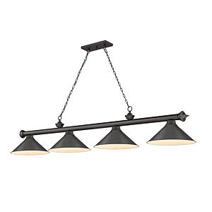 Z-Lite Cordon 4-Light Linear Pendant Light In Bronze