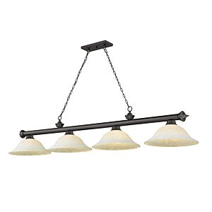 Z-Lite Cordon 4-Light Linear Pendant Light In Bronze