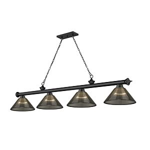 Z-Lite Cordon 4-Light Linear Pendant Light In Matte Black