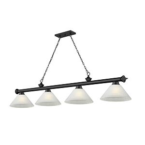 Z-Lite Cordon 4-Light Linear Pendant Light In Matte Black