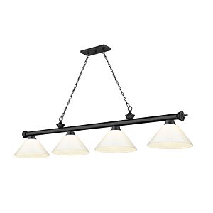 Z-Lite Cordon 4-Light Linear Pendant Light In Matte Black