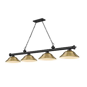 Z-Lite Cordon 4-Light Linear Pendant Light In Matte Black